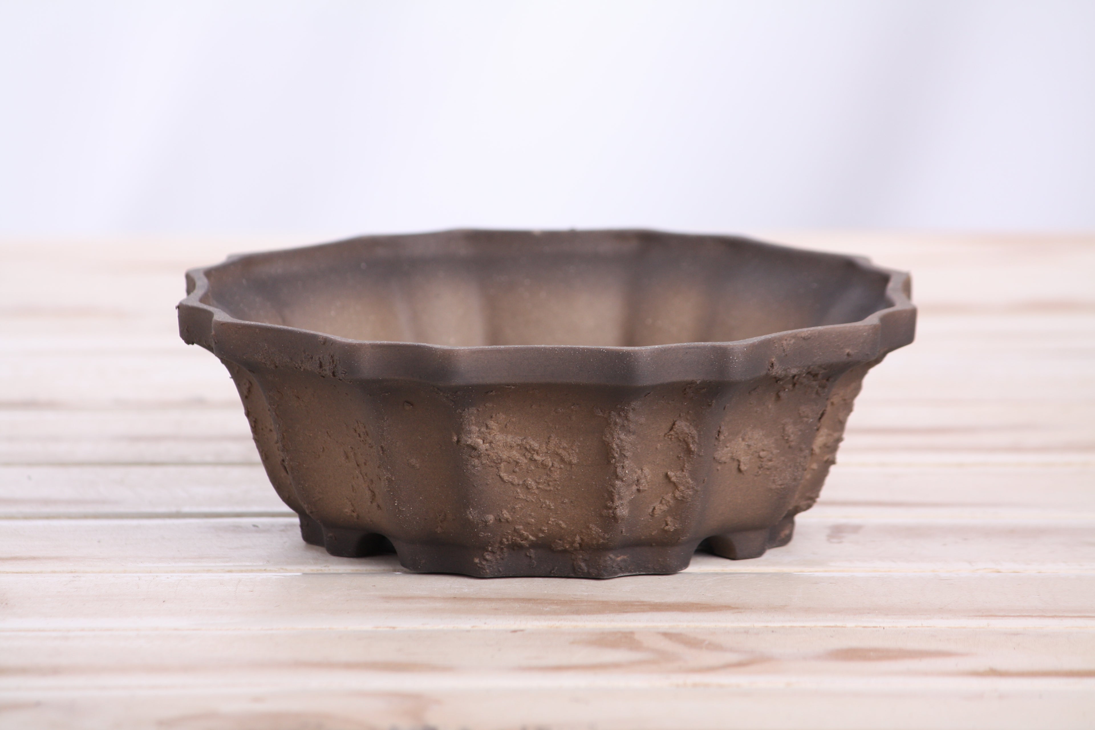 Willow Bonsai Ceramics Flower Design Bonsai Pot 6.5 Inch – Elegant Ceramic Bonsai & Succulent Planter, High‑Fired Frost‑Proof Stoneware with Drainage & Wiring Holes, Handmade in USA (Limited Edition Textured Unglazed 6.5 inch)
