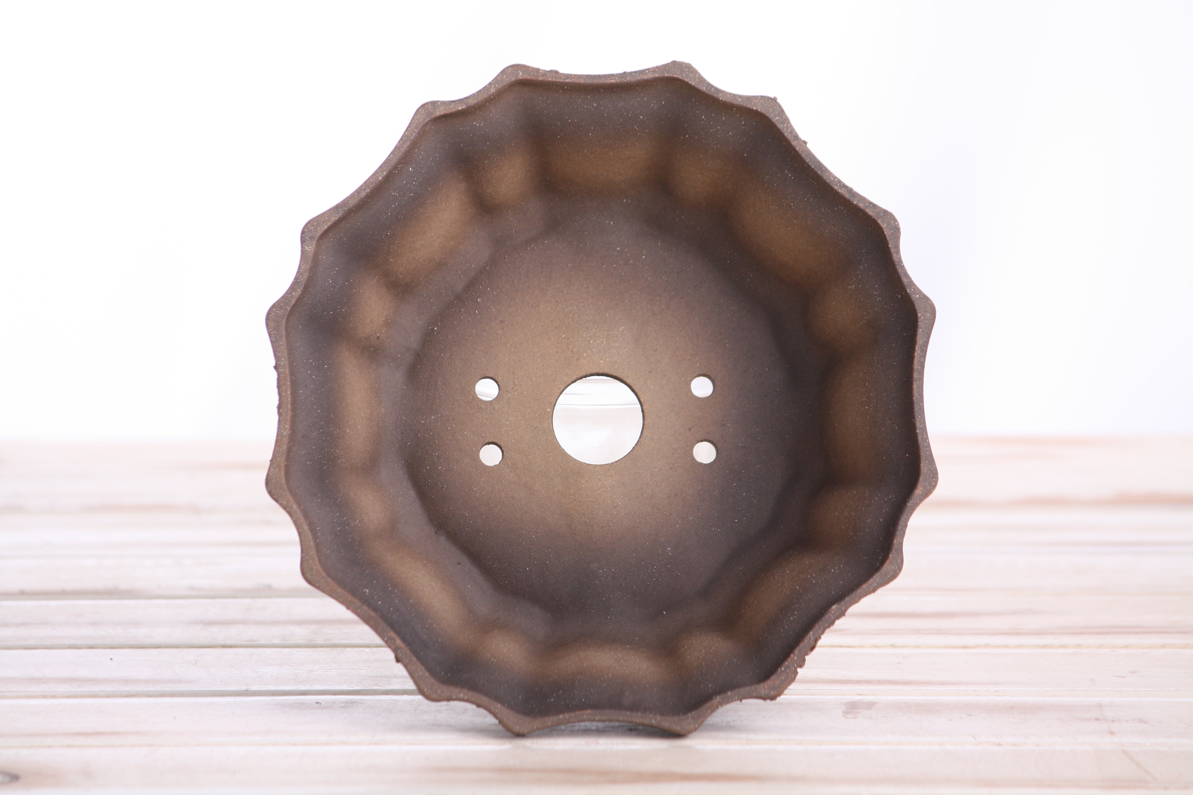 Willow Bonsai Ceramics Flower Design Bonsai Pot 6.5 Inch – Elegant Ceramic Bonsai & Succulent Planter, High‑Fired Frost‑Proof Stoneware with Drainage & Wiring Holes, Handmade in USA (Limited Edition Textured Unglazed 6.5 inch)