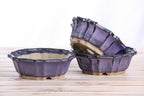 Willow Bonsai Ceramics Flower Design Bonsai Pot 6.5 Inch – Elegant Ceramic Bonsai & Succulent Planter, High‑Fired Frost‑Proof Stoneware with Drainage & Wiring Holes, Handmade in USA (Purple)
