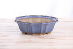 Willow Bonsai Ceramics Flower Design Bonsai Pot 8 Inch – Elegant Ceramic Bonsai & Succulent Planter, High‑Fired Frost‑Proof Stoneware with Drainage & Wiring Holes, Handmade in USA (Denim)