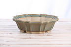 Willow Bonsai Ceramics Flower Design Bonsai Pot 10 Inch – Elegant Ceramic Bonsai & Succulent Planter, High‑Fired Frost‑Proof Stoneware with Drainage & Wiring Holes, Handmade in USA (Speckled Moss)