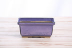 Willow Bonsai Ceramics Rectangle Deep Bonsai Pot 5 Inch – Higher‑Profile Rectangular Ceramic Bonsai & Succulent Planter with Accentuated Rim, High‑Fired Frost‑Proof Stoneware, Handmade in USA (Purple)