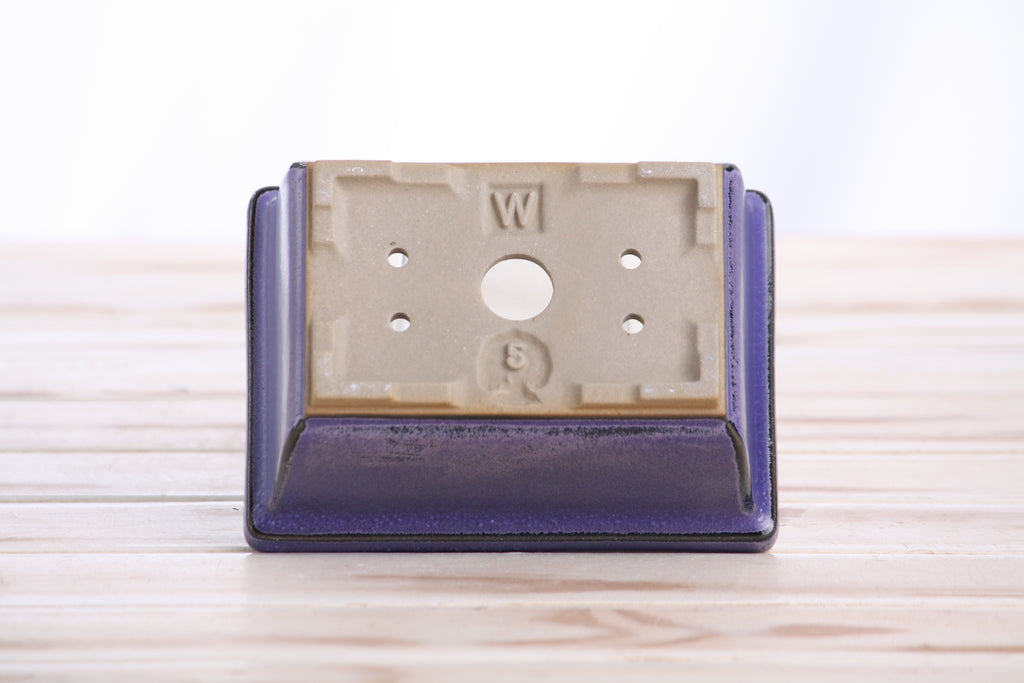 Willow Bonsai Ceramics Rectangle Deep Bonsai Pot 5 Inch – Higher‑Profile Rectangular Ceramic Bonsai & Succulent Planter with Accentuated Rim, High‑Fired Frost‑Proof Stoneware, Handmade in USA (Purple)