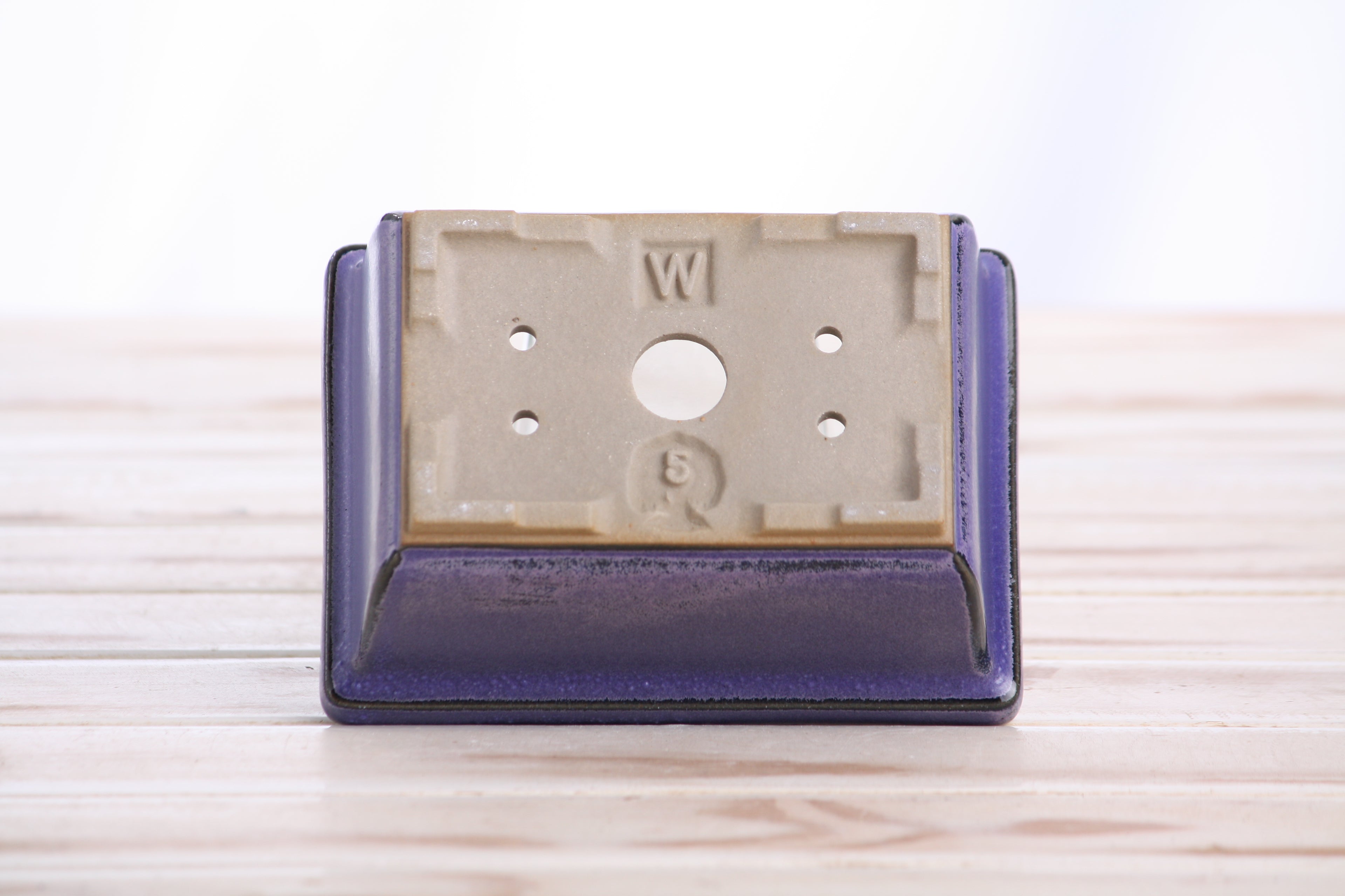 Willow Bonsai Ceramics Rectangle Deep Bonsai Pot 5 Inch – Higher‑Profile Rectangular Ceramic Bonsai & Succulent Planter with Accentuated Rim, High‑Fired Frost‑Proof Stoneware, Handmade in USA (Purple)