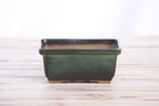Willow Bonsai Ceramics Rectangle Deep Bonsai Pot 5 Inch – Higher‑Profile Rectangular Ceramic Bonsai & Succulent Planter with Accentuated Rim, High‑Fired Frost‑Proof Stoneware, Handmade in USA (Avocado)