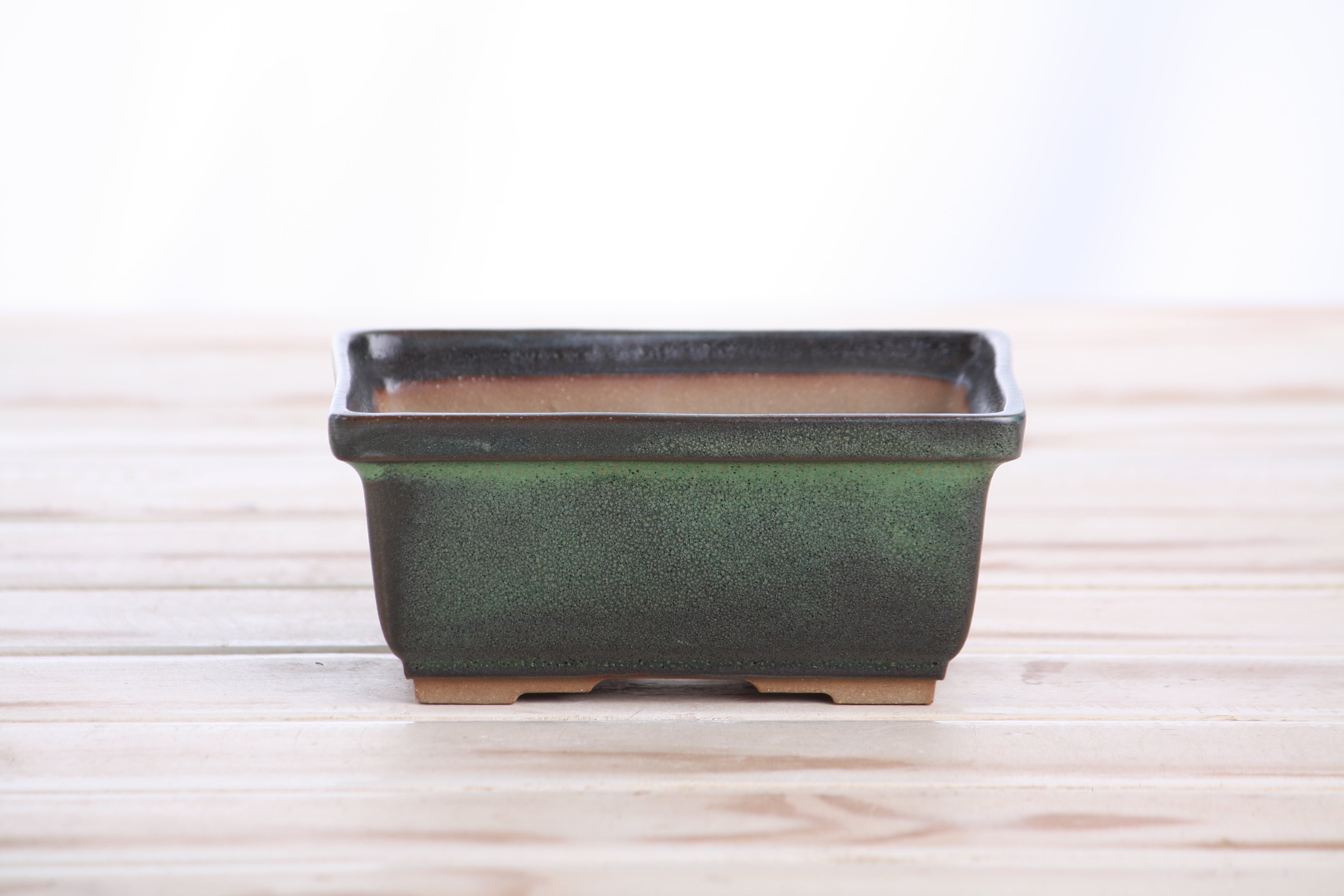 Willow Bonsai Ceramics Rectangle Deep Bonsai Pot 5 Inch – Higher‑Profile Rectangular Ceramic Bonsai & Succulent Planter with Accentuated Rim, High‑Fired Frost‑Proof Stoneware, Handmade in USA (Avocado)