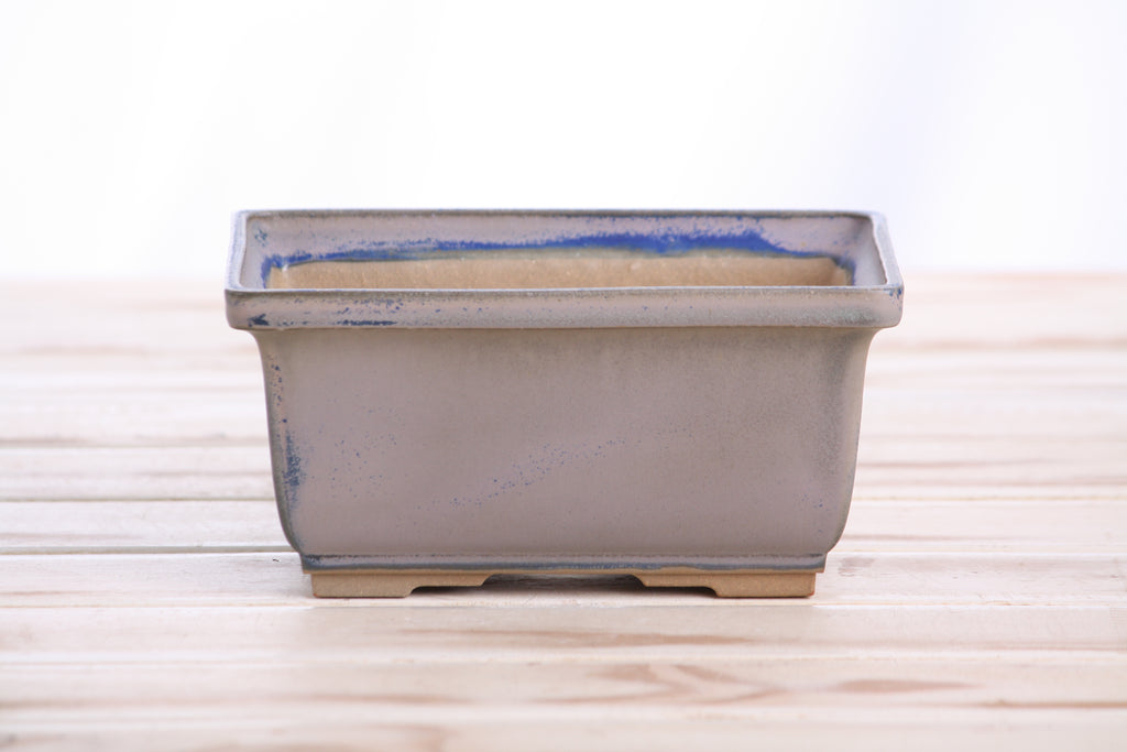 Willow Bonsai Ceramics Rectangle Deep Bonsai Pot 6 Inch – Higher‑Profile Rectangular Ceramic Bonsai & Succulent Planter with Accentuated Rim, High‑Fired Frost‑Proof Stoneware, Handmade in USA (Ocean)