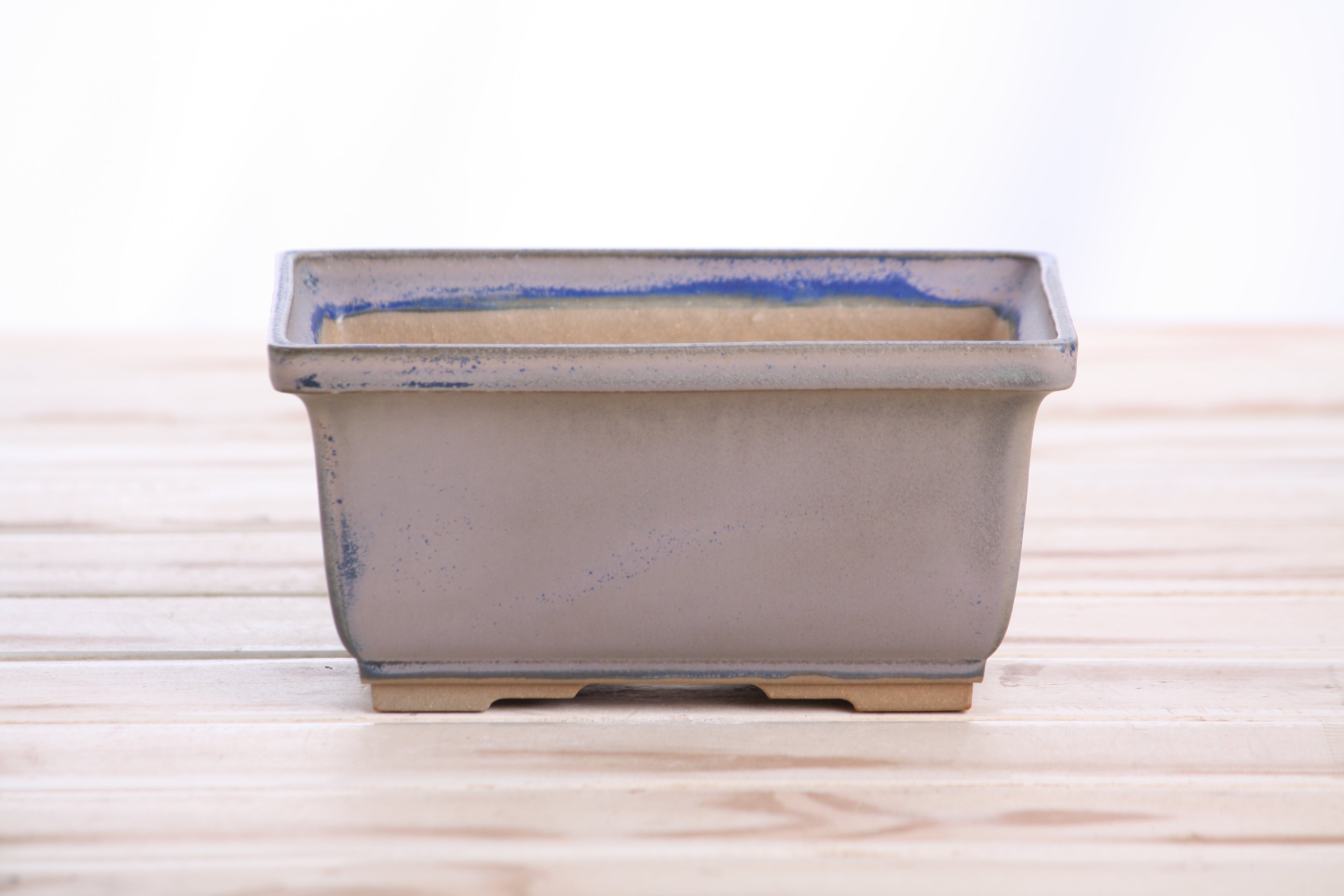 Willow Bonsai Ceramics Rectangle Deep Bonsai Pot 6 Inch – Higher‑Profile Rectangular Ceramic Bonsai & Succulent Planter with Accentuated Rim, High‑Fired Frost‑Proof Stoneware, Handmade in USA (Ocean)