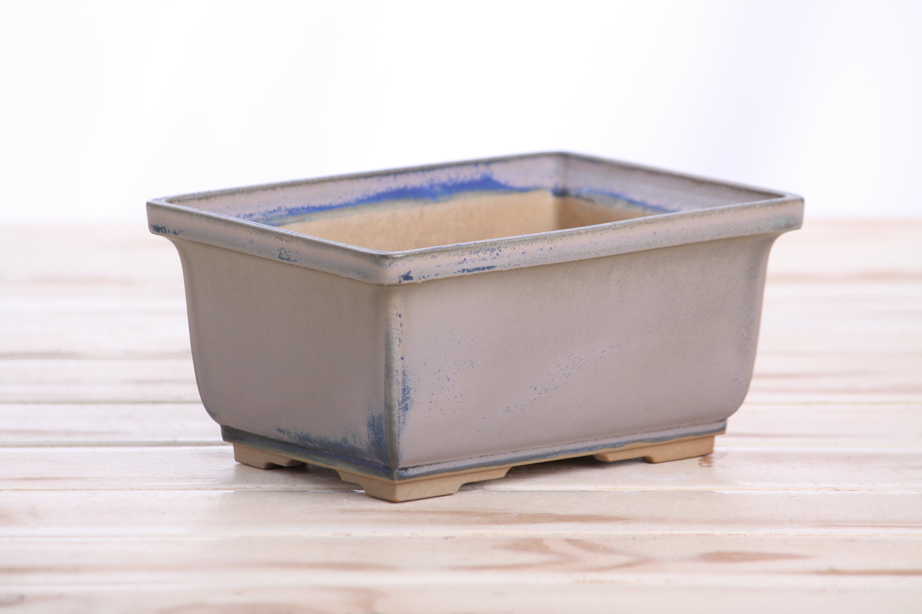 Willow Bonsai Ceramics Rectangle Deep Bonsai Pot 6 Inch – Higher‑Profile Rectangular Ceramic Bonsai & Succulent Planter with Accentuated Rim, High‑Fired Frost‑Proof Stoneware, Handmade in USA (Ocean)