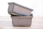 Willow Bonsai Ceramics Rectangle Deep Bonsai Pot 6 Inch – Higher‑Profile Rectangular Ceramic Bonsai & Succulent Planter with Accentuated Rim, High‑Fired Frost‑Proof Stoneware, Handmade in USA (Ocean)