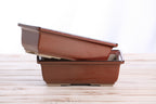 Willow Bonsai Ceramics Rectangle Bonsai Pot 8 Inch – Lower‑Profile Rectangular Ceramic Bonsai & Succulent Planter with Accentuated Rim, High‑Fired Frost‑Proof Stoneware, Handmade in USA (Sunset)