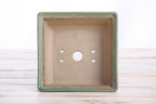 Willow Bonsai Ceramics Square Bonsai Pot 5.5 Inch – Low‑Profile Square Ceramic Bonsai & Succulent Planter with Accentuated Rim, High‑Fired Frost‑Proof Stoneware, Handmade in USA (Speckled Moss)