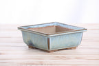 Willow Bonsai Ceramics Square Bonsai Pot 5.5 Inch – Low‑Profile Square Ceramic Bonsai & Succulent Planter with Accentuated Rim, High‑Fired Frost‑Proof Stoneware, Handmade in USA (Glacier)