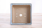 Willow Bonsai Ceramics Square Bonsai Pot 5.5 Inch – Low‑Profile Square Ceramic Bonsai & Succulent Planter with Accentuated Rim, High‑Fired Frost‑Proof Stoneware, Handmade in USA (Glacier)