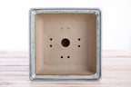 Willow Bonsai Ceramics Square Bonsai Pot 7 Inch – Low‑Profile Square Ceramic Bonsai & Succulent Planter with Accentuated Rim, High‑Fired Frost‑Proof Stoneware, Handmade in USA (Glacier)