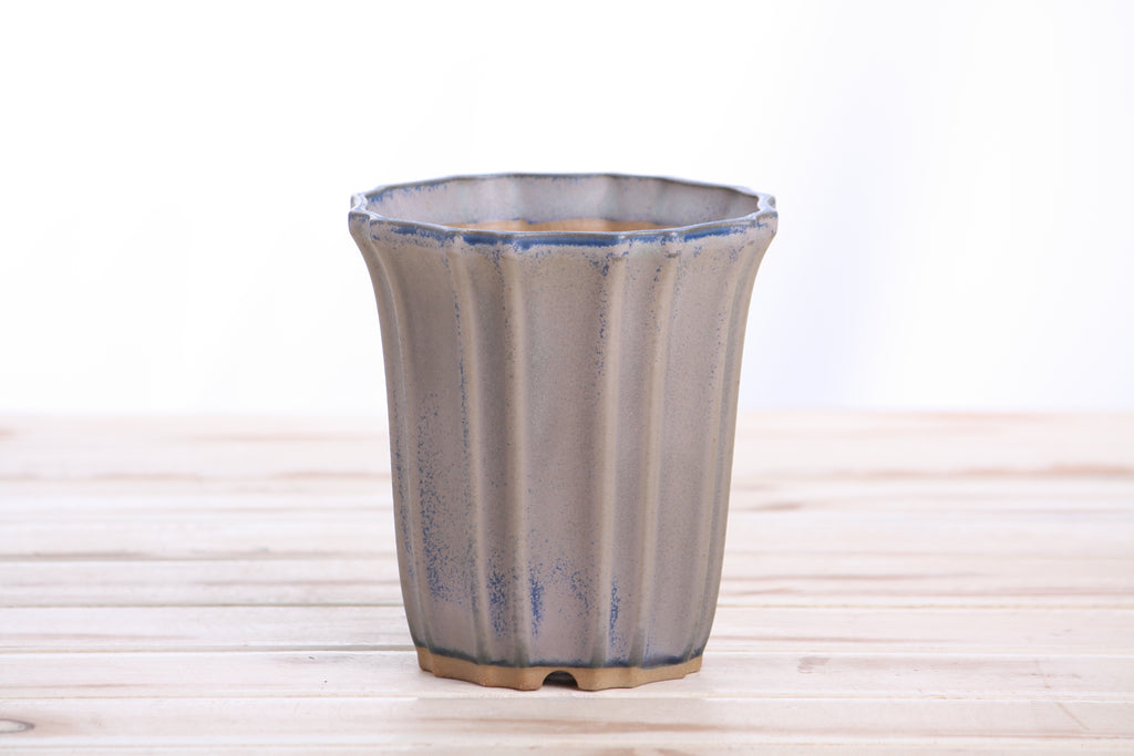 Willow Bonsai Ceramics Flower Design Cascade Bonsai Pot 4.5 Inch – Elegant Tall Ceramic Bonsai & Succulent Planter, High‑Fired Frost‑Proof Stoneware with Drainage & Wiring Holes, Handmade in USA (Ocean)