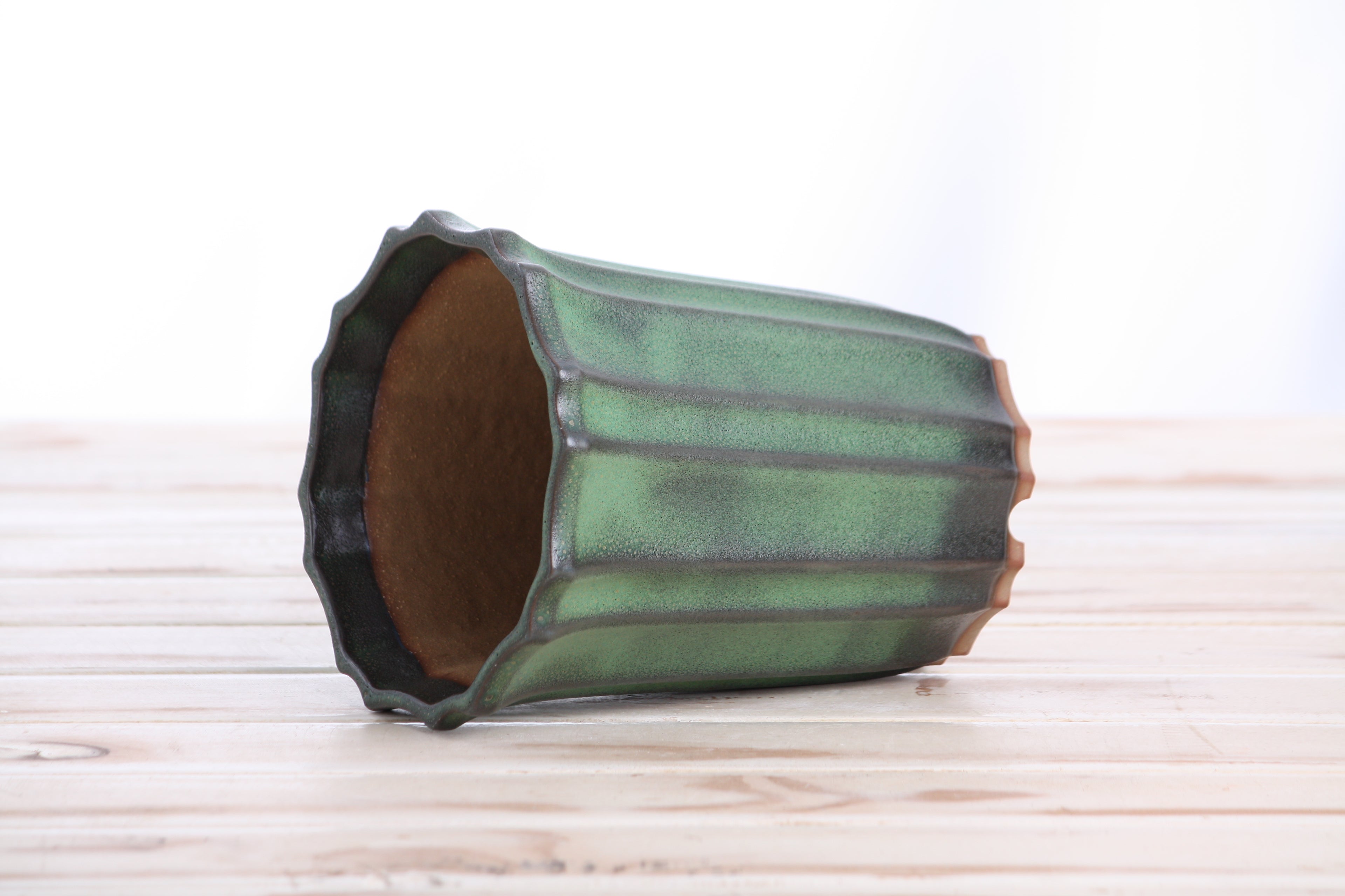Willow Bonsai Ceramics Flower Design Cascade Bonsai Pot 5 Inch – Elegant Tall Ceramic Bonsai & Succulent Planter, High‑Fired Frost‑Proof Stoneware with Drainage & Wiring Holes, Handmade in USA (Avocado)