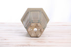 Willow Bonsai Ceramics Hexagonal Windowed Cascade Bonsai Pot 5 Inch – Tall Ceramic Cascade Planter, High‑Fired Frost‑Proof Stoneware with Drainage & Wiring Holes, Handmade in USA (Speckled Moss)