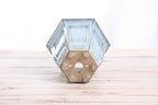 Willow Bonsai Ceramics Hexagonal Windowed Cascade Bonsai Pot 5 Inch – Tall Ceramic Cascade Planter, High‑Fired Frost‑Proof Stoneware with Drainage & Wiring Holes, Handmade in USA (Glacier)
