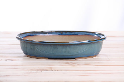 Willow Bonsai Ceramics Landscape Oval A Bonsai Pot 10 Inch – Large Oval Ceramic Bonsai Planter for Forest, Group & Specimen Tree Plantings, High‑Fired Frost‑Proof Stoneware, Handmade in USA (Peacock)