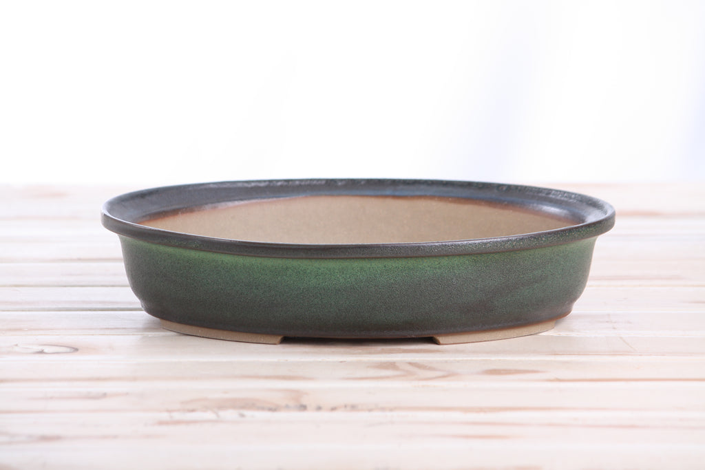 Willow Bonsai Ceramics Landscape Oval A Bonsai Pot 10 Inch – Large Oval Ceramic Bonsai Planter for Forest, Group & Specimen Tree Plantings, High‑Fired Frost‑Proof Stoneware, Handmade in USA (Avocado)