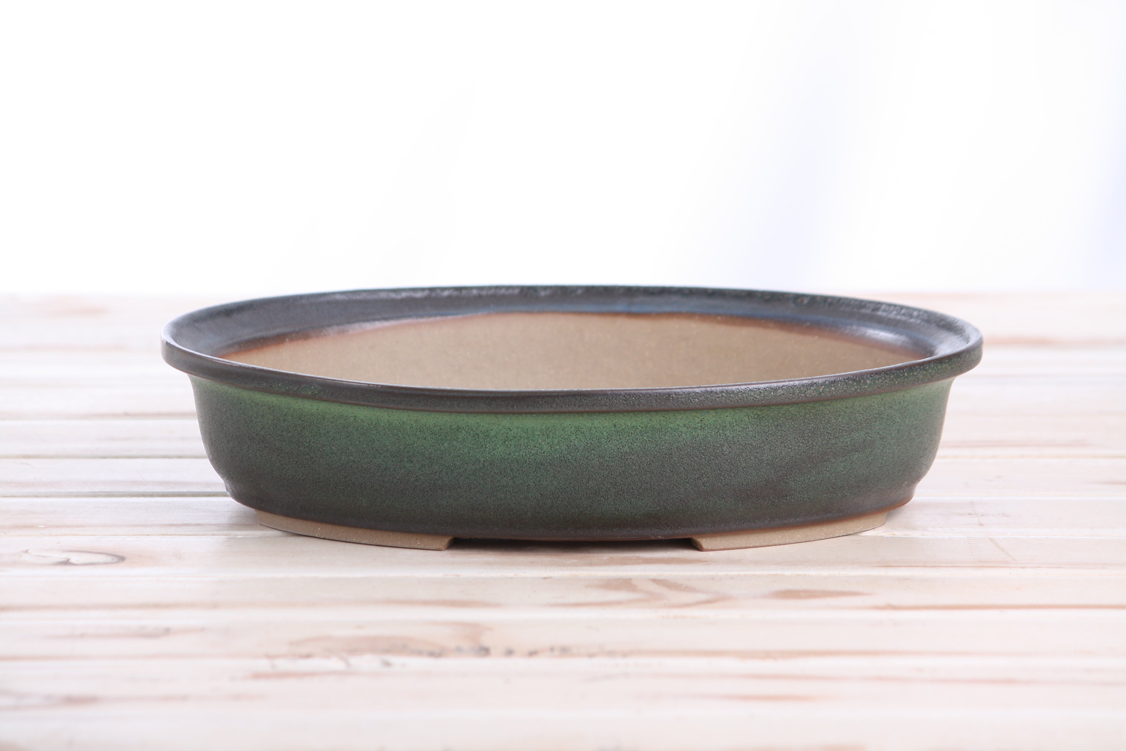 Willow Bonsai Ceramics Landscape Oval A Bonsai Pot 10 Inch – Large Oval Ceramic Bonsai Planter for Forest, Group & Specimen Tree Plantings, High‑Fired Frost‑Proof Stoneware, Handmade in USA (Avocado)