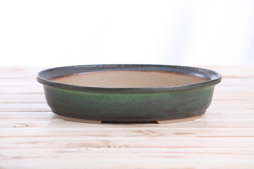 Willow Bonsai Ceramics Landscape Oval A Bonsai Pot 10 Inch – Large Oval Ceramic Bonsai Planter for Forest, Group & Specimen Tree Plantings, High‑Fired Frost‑Proof Stoneware, Handmade in USA (Avocado)