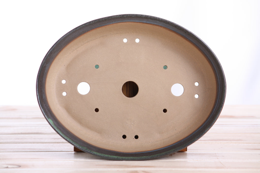 Willow Bonsai Ceramics Landscape Oval A Bonsai Pot 10 Inch – Large Oval Ceramic Bonsai Planter for Forest, Group & Specimen Tree Plantings, High‑Fired Frost‑Proof Stoneware, Handmade in USA (Avocado)