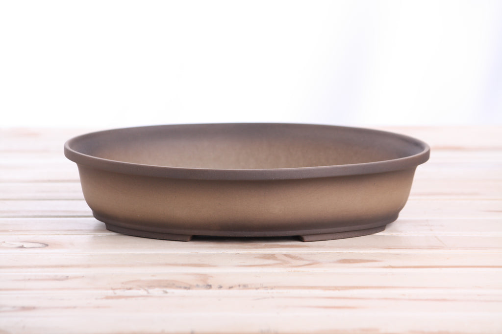 Willow Bonsai Ceramics Landscape Oval A Bonsai Pot 10 Inch – Large Oval Ceramic Bonsai Planter for Forest, Group & Specimen Tree Plantings, High‑Fired Frost‑Proof Stoneware, Handmade in USA (Shaded Unglazed)