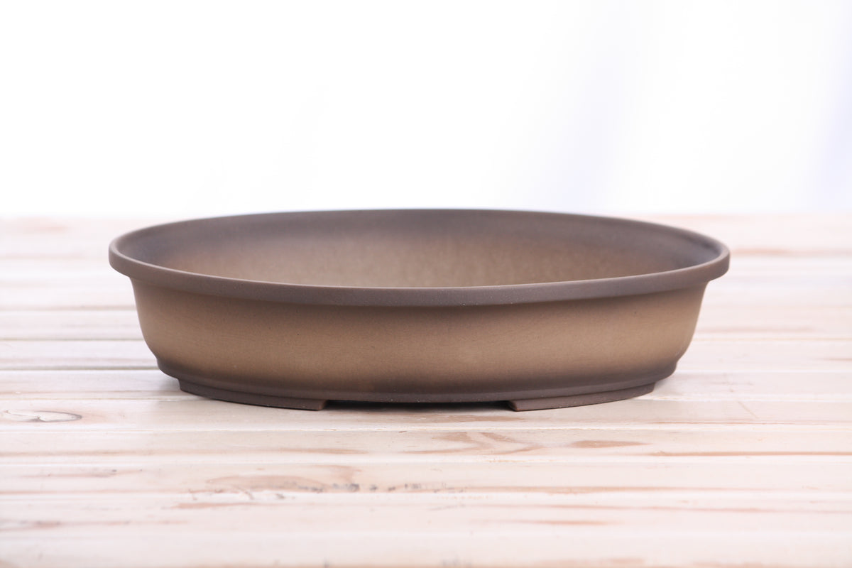 Willow Bonsai Ceramics Landscape Oval A Bonsai Pot 10 Inch – Large Oval Ceramic Bonsai Planter for Forest, Group & Specimen Tree Plantings, High‑Fired Frost‑Proof Stoneware, Handmade in USA (Shaded Unglazed)