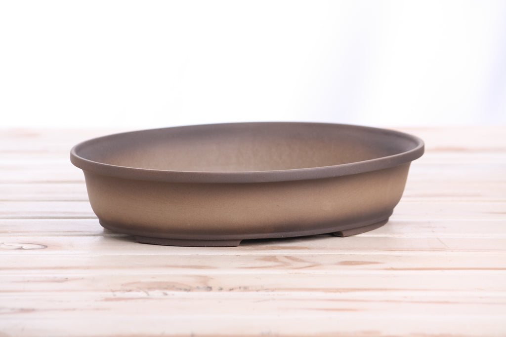 Willow Bonsai Ceramics Landscape Oval A Bonsai Pot 10 Inch – Large Oval Ceramic Bonsai Planter for Forest, Group & Specimen Tree Plantings, High‑Fired Frost‑Proof Stoneware, Handmade in USA (Shaded Unglazed)