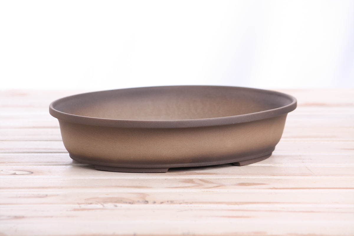 Willow Bonsai Ceramics Landscape Oval A Bonsai Pot 10 Inch – Large Oval Ceramic Bonsai Planter for Forest, Group & Specimen Tree Plantings, High‑Fired Frost‑Proof Stoneware, Handmade in USA (Shaded Unglazed)