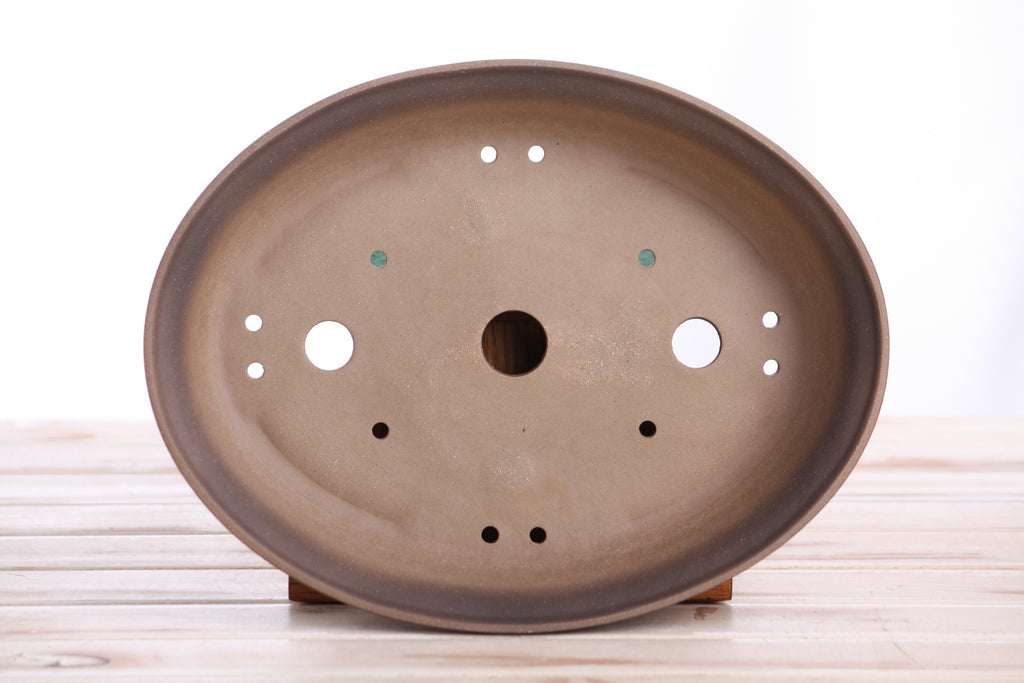 Willow Bonsai Ceramics Landscape Oval A Bonsai Pot 10 Inch – Large Oval Ceramic Bonsai Planter for Forest, Group & Specimen Tree Plantings, High‑Fired Frost‑Proof Stoneware, Handmade in USA (Shaded Unglazed)