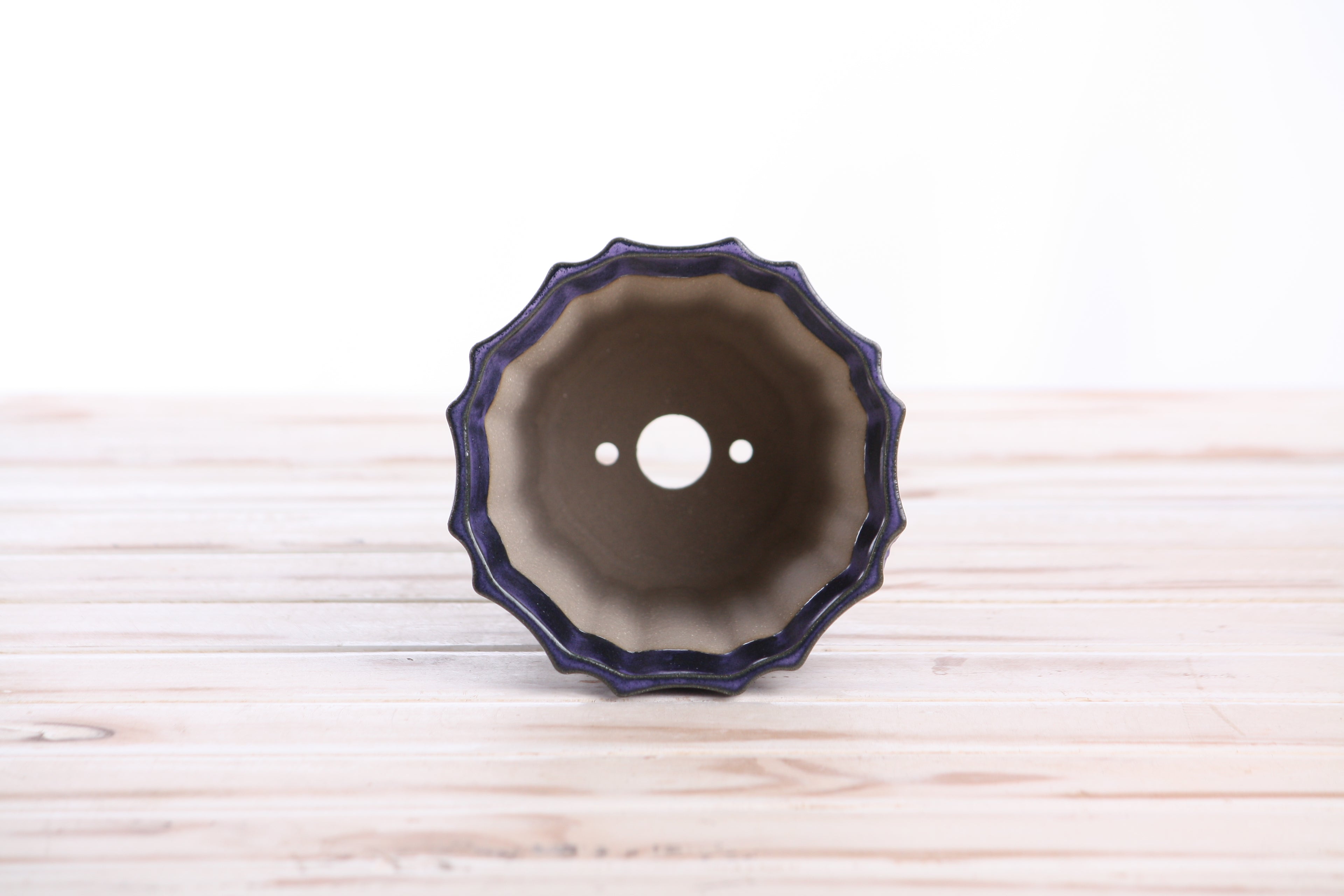 Willow Bonsai Ceramics Flower Design Cascade Bonsai Pot 4.5 Inch – Elegant Tall Ceramic Bonsai & Succulent Planter, High‑Fired Frost‑Proof Stoneware with Drainage & Wiring Holes, Handmade in USA (Purple)