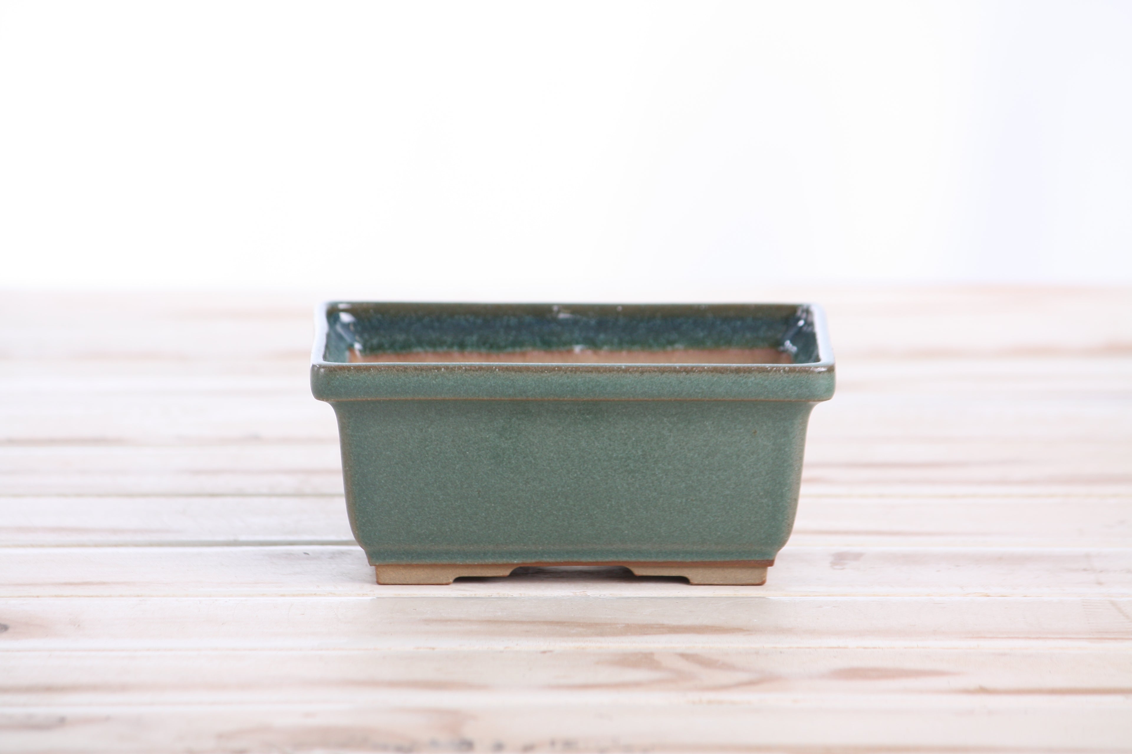 Willow Bonsai Ceramics Rectangle Deep Bonsai Pot 5 Inch – Higher‑Profile Rectangular Ceramic Bonsai & Succulent Planter with Accentuated Rim, High‑Fired Frost‑Proof Stoneware, Handmade in USA (Seaweed 2025)