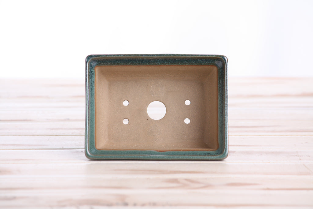 Willow Bonsai Ceramics Rectangle Deep Bonsai Pot 5 Inch – Higher‑Profile Rectangular Ceramic Bonsai & Succulent Planter with Accentuated Rim, High‑Fired Frost‑Proof Stoneware, Handmade in USA (Seaweed 2025)