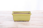 Willow Bonsai Ceramics Rectangle Deep Bonsai Pot 5 Inch – Higher‑Profile Rectangular Ceramic Bonsai & Succulent Planter with Accentuated Rim, High‑Fired Frost‑Proof Stoneware, Handmade in USA (Yellow)