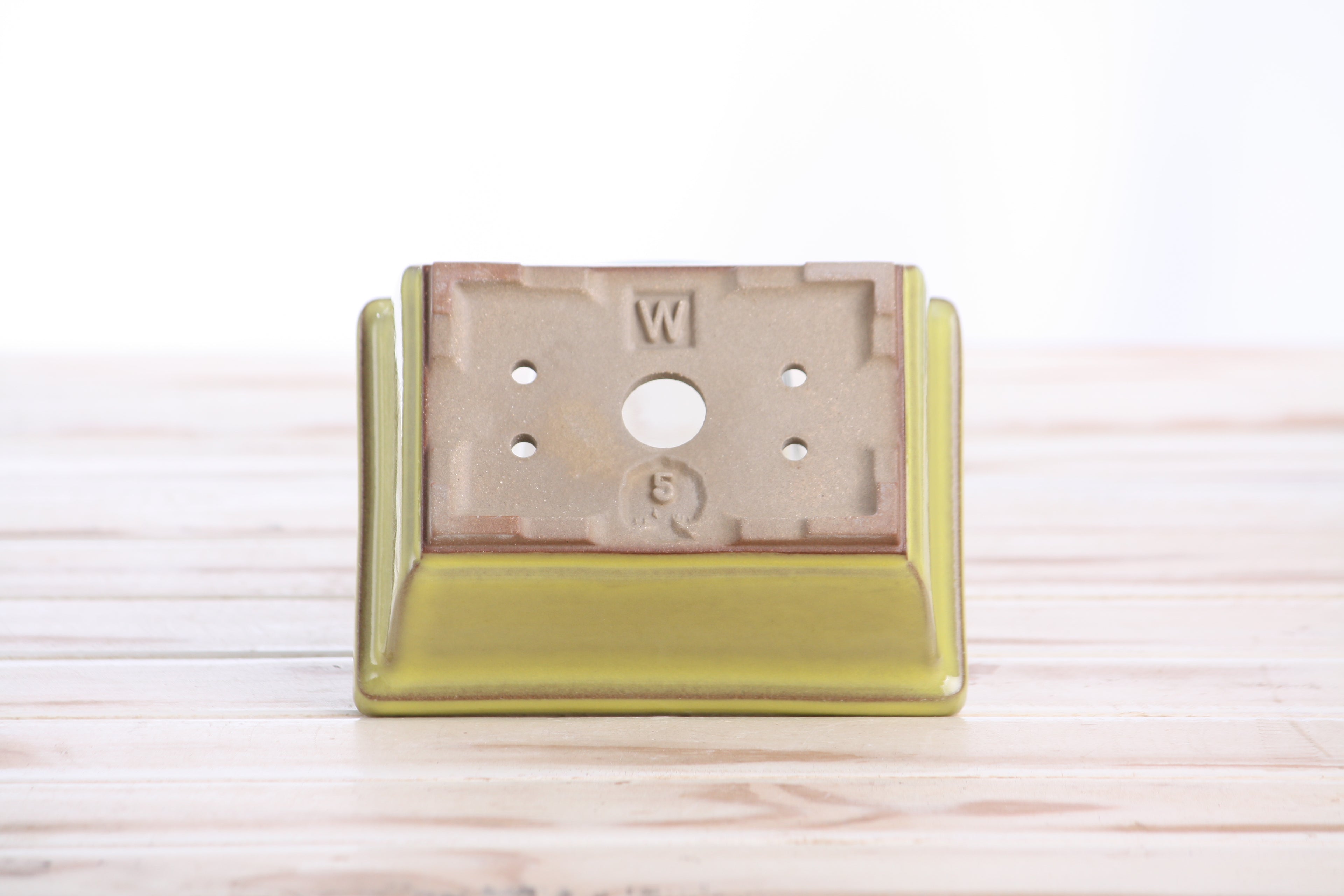 Willow Bonsai Ceramics Rectangle Deep Bonsai Pot 5 Inch – Higher‑Profile Rectangular Ceramic Bonsai & Succulent Planter with Accentuated Rim, High‑Fired Frost‑Proof Stoneware, Handmade in USA (Yellow)