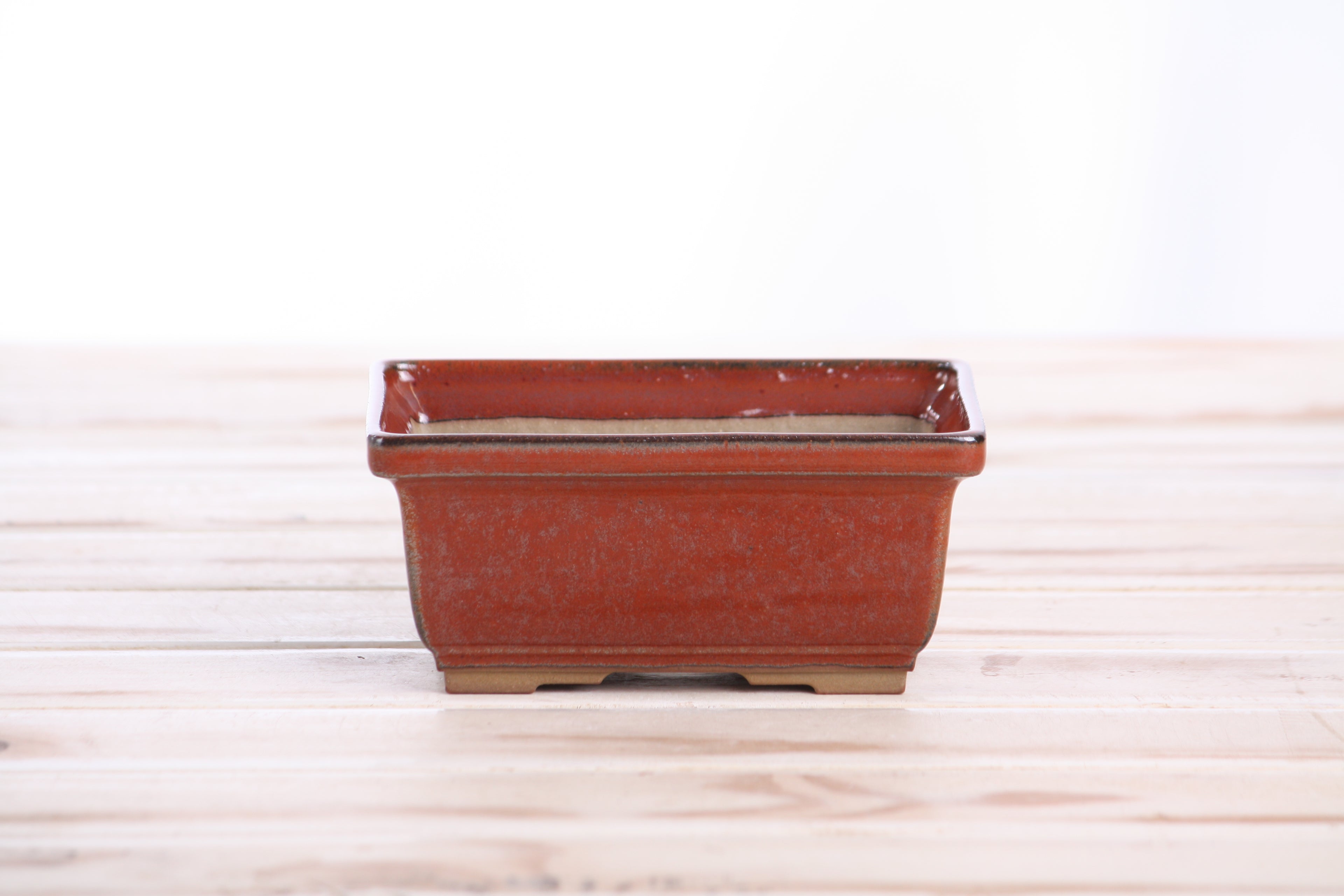 Willow Bonsai Ceramics Rectangle Deep Bonsai Pot 5 Inch – Higher‑Profile Rectangular Ceramic Bonsai & Succulent Planter with Accentuated Rim, High‑Fired Frost‑Proof Stoneware, Handmade in USA (Sunset)