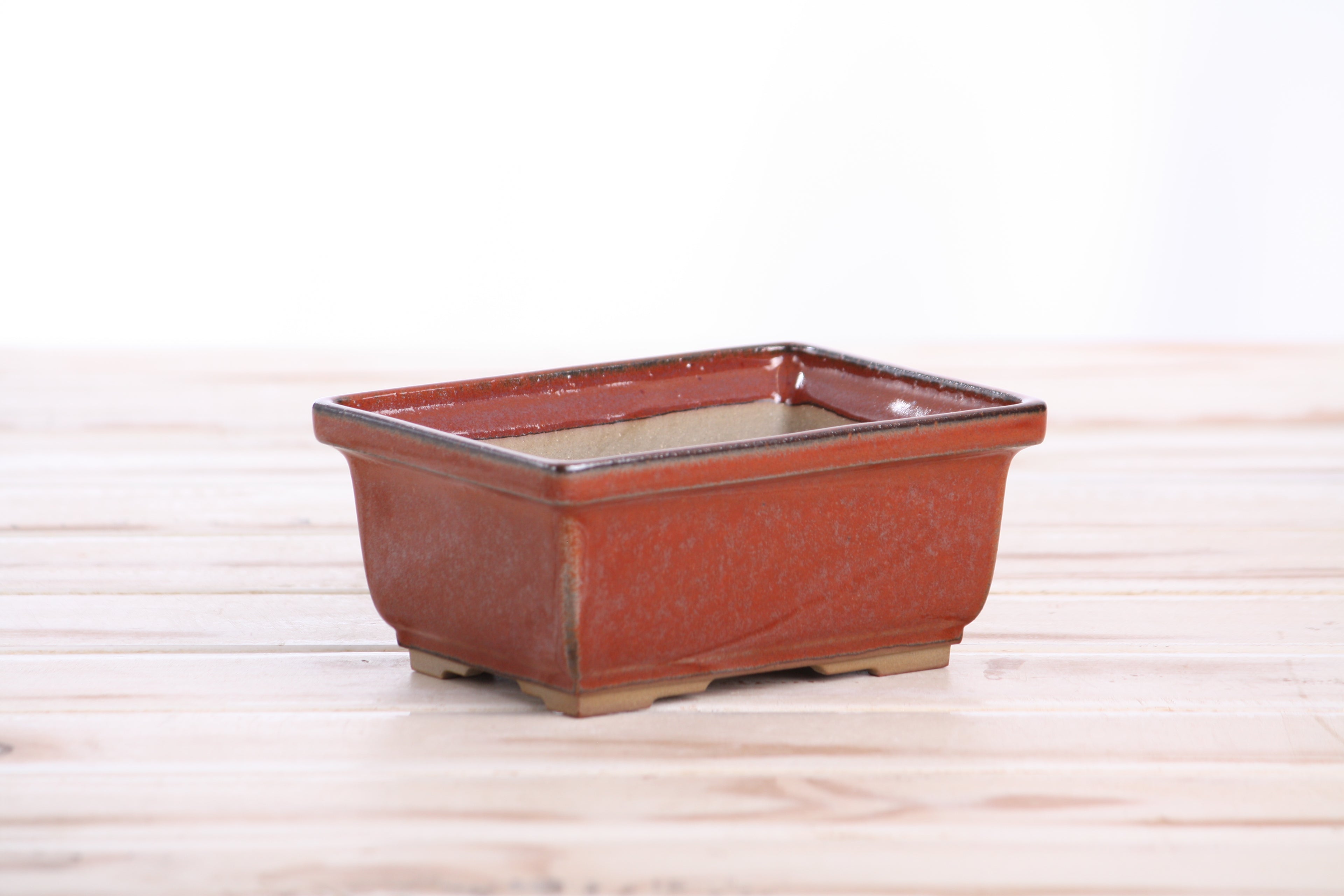 Willow Bonsai Ceramics Rectangle Deep Bonsai Pot 5 Inch – Higher‑Profile Rectangular Ceramic Bonsai & Succulent Planter with Accentuated Rim, High‑Fired Frost‑Proof Stoneware, Handmade in USA (Sunset)