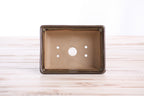 Willow Bonsai Ceramics Rectangle Deep Bonsai Pot 5 Inch – Higher‑Profile Rectangular Ceramic Bonsai & Succulent Planter with Accentuated Rim, High‑Fired Frost‑Proof Stoneware, Handmade in USA (Dark Honey)