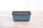 Willow Bonsai Ceramics Rectangle Deep Bonsai Pot 5 Inch – Higher‑Profile Rectangular Ceramic Bonsai & Succulent Planter with Accentuated Rim, High‑Fired Frost‑Proof Stoneware, Handmade in USA (Peacock 2025)