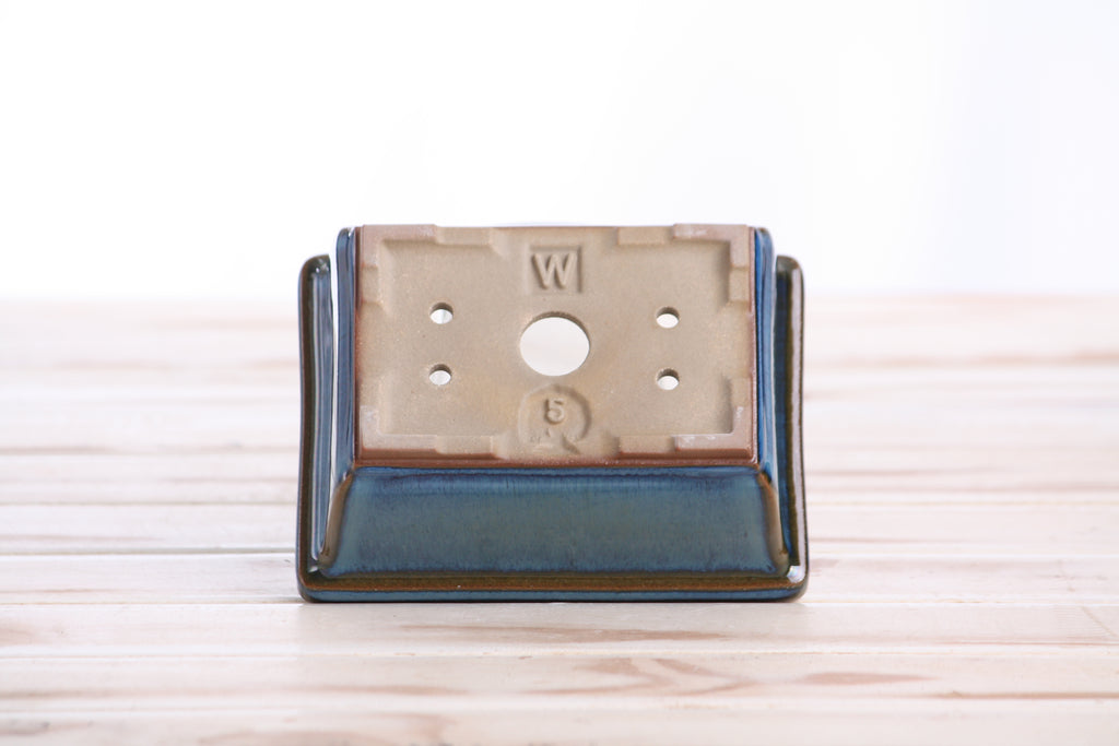Willow Bonsai Ceramics Rectangle Deep Bonsai Pot 5 Inch – Higher‑Profile Rectangular Ceramic Bonsai & Succulent Planter with Accentuated Rim, High‑Fired Frost‑Proof Stoneware, Handmade in USA (Peacock 2025)