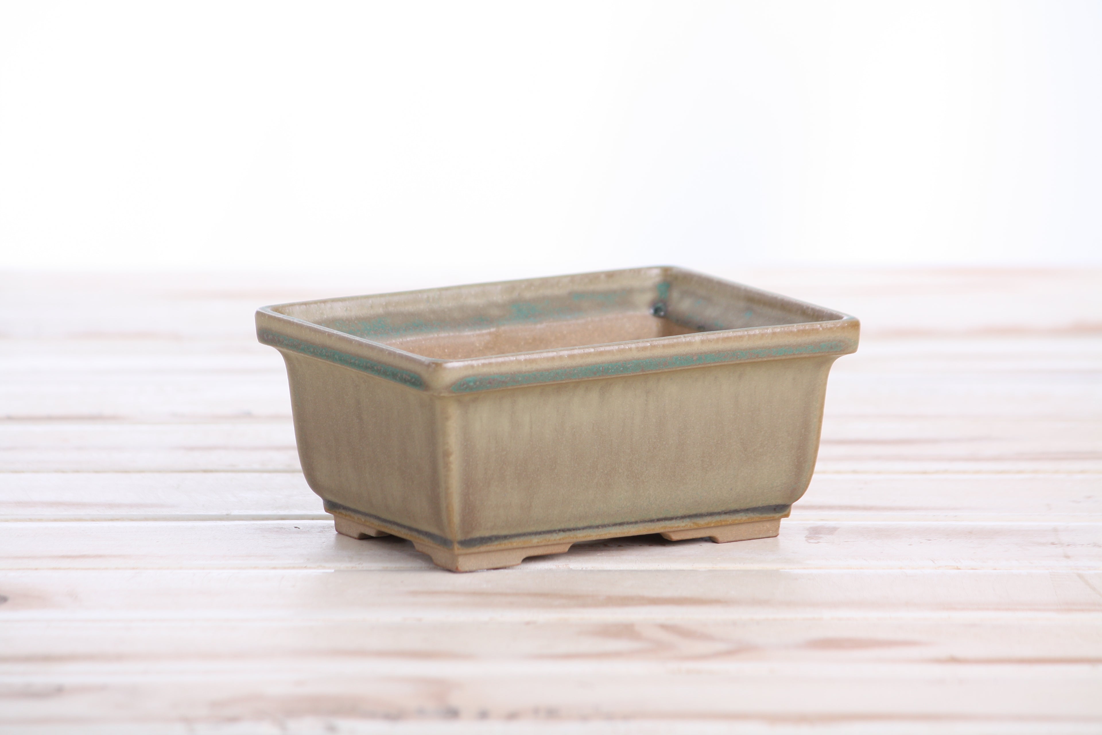 Willow Bonsai Ceramics Rectangle Deep Bonsai Pot 5 Inch – Higher‑Profile Rectangular Ceramic Bonsai & Succulent Planter with Accentuated Rim, High‑Fired Frost‑Proof Stoneware, Handmade in USA (Speckled Moss)