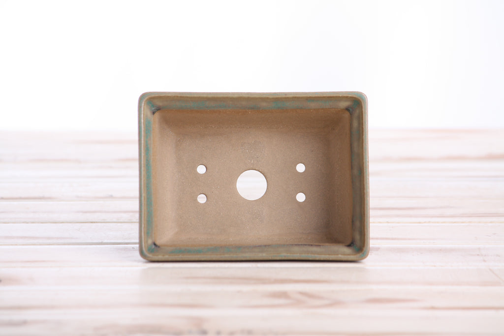 Willow Bonsai Ceramics Rectangle Deep Bonsai Pot 5 Inch – Higher‑Profile Rectangular Ceramic Bonsai & Succulent Planter with Accentuated Rim, High‑Fired Frost‑Proof Stoneware, Handmade in USA (Speckled Moss)
