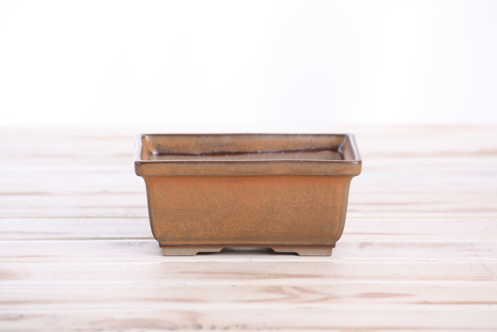 Willow Bonsai Ceramics Rectangle Deep Bonsai Pot 5 Inch – Higher‑Profile Rectangular Ceramic Bonsai & Succulent Planter with Accentuated Rim, High‑Fired Frost‑Proof Stoneware, Handmade in USA (Deep Stone)