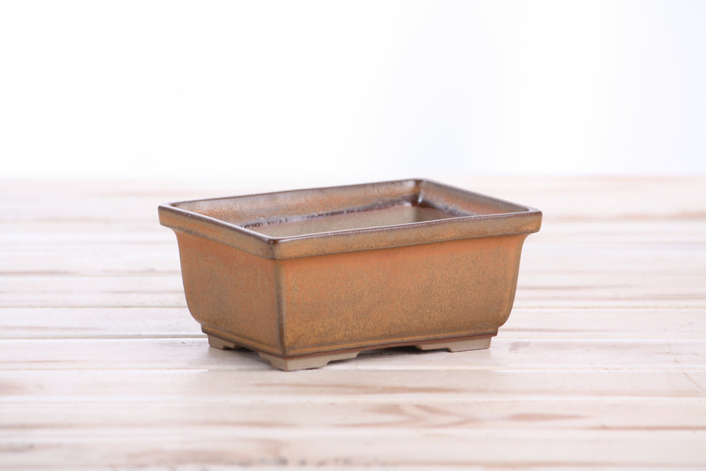 Willow Bonsai Ceramics Rectangle Deep Bonsai Pot 5 Inch – Higher‑Profile Rectangular Ceramic Bonsai & Succulent Planter with Accentuated Rim, High‑Fired Frost‑Proof Stoneware, Handmade in USA (Deep Stone)