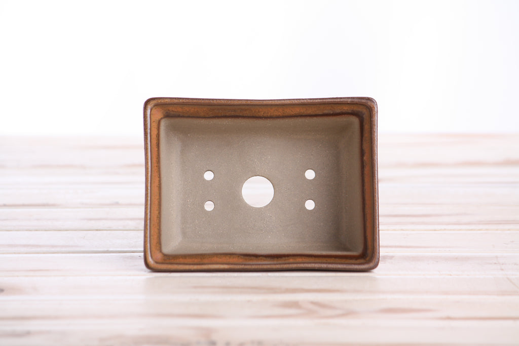Willow Bonsai Ceramics Rectangle Deep Bonsai Pot 5 Inch – Higher‑Profile Rectangular Ceramic Bonsai & Succulent Planter with Accentuated Rim, High‑Fired Frost‑Proof Stoneware, Handmade in USA (Deep Stone)