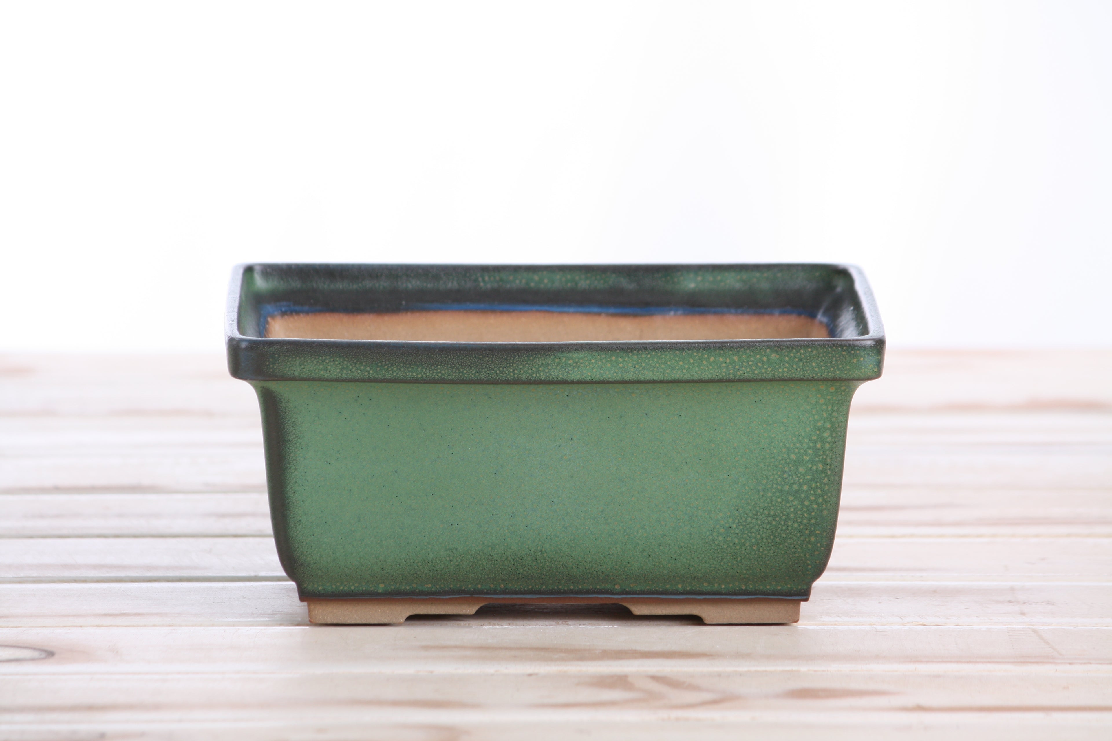 Willow Bonsai Ceramics Rectangle Deep Bonsai Pot 7 Inch – Higher‑Profile Rectangular Ceramic Bonsai & Succulent Planter with Accentuated Rim, High‑Fired Frost‑Proof Stoneware, Handmade in USA (Avocado)