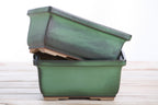 Willow Bonsai Ceramics Rectangle Deep Bonsai Pot 7 Inch – Higher‑Profile Rectangular Ceramic Bonsai & Succulent Planter with Accentuated Rim, High‑Fired Frost‑Proof Stoneware, Handmade in USA (Avocado)
